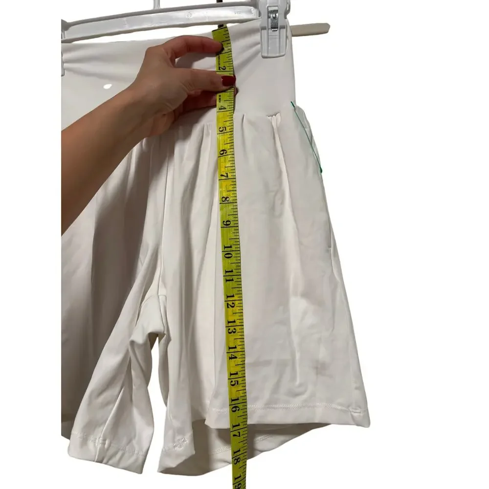Halara White SoftZero Airy Shorts with Skirt Overlay S